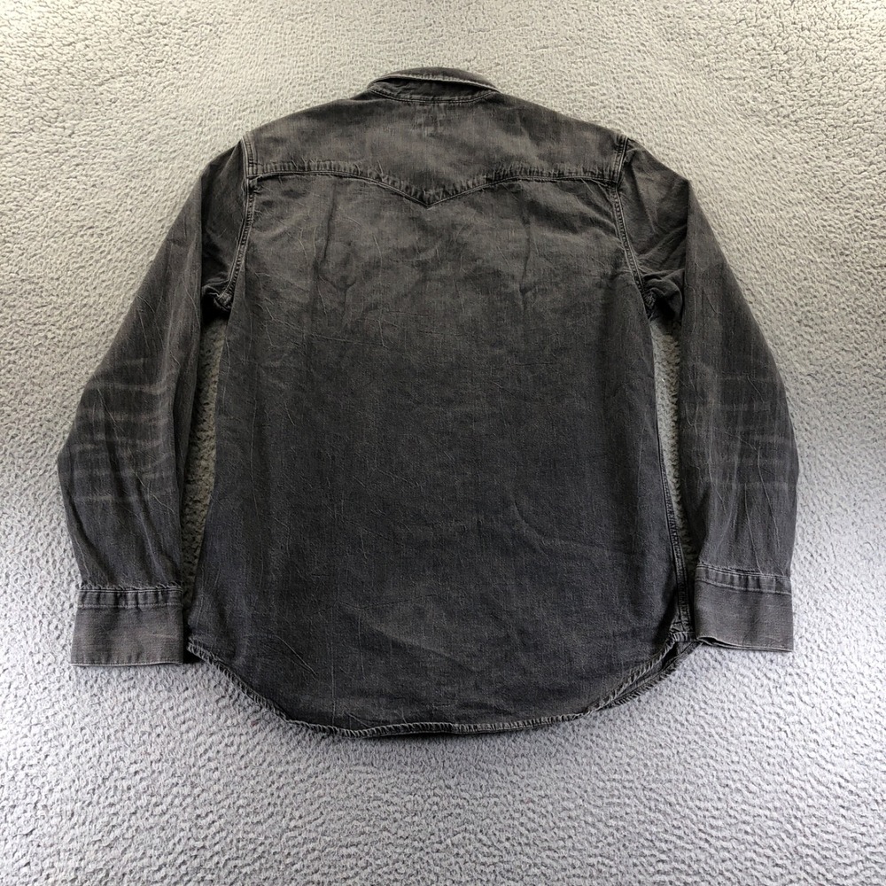 Levis Shirt Mens Large Charcoal Denim Pearl Snap Western Rodeo Long Sleeve - Picture 4 of 11